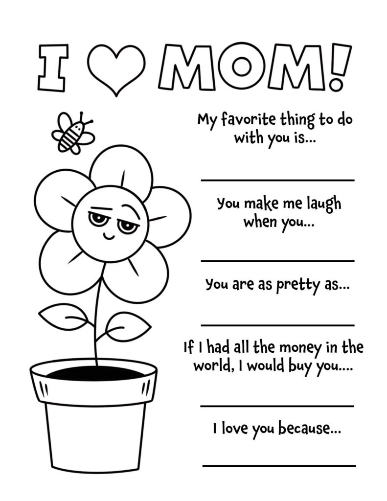 mother's day coloring page
