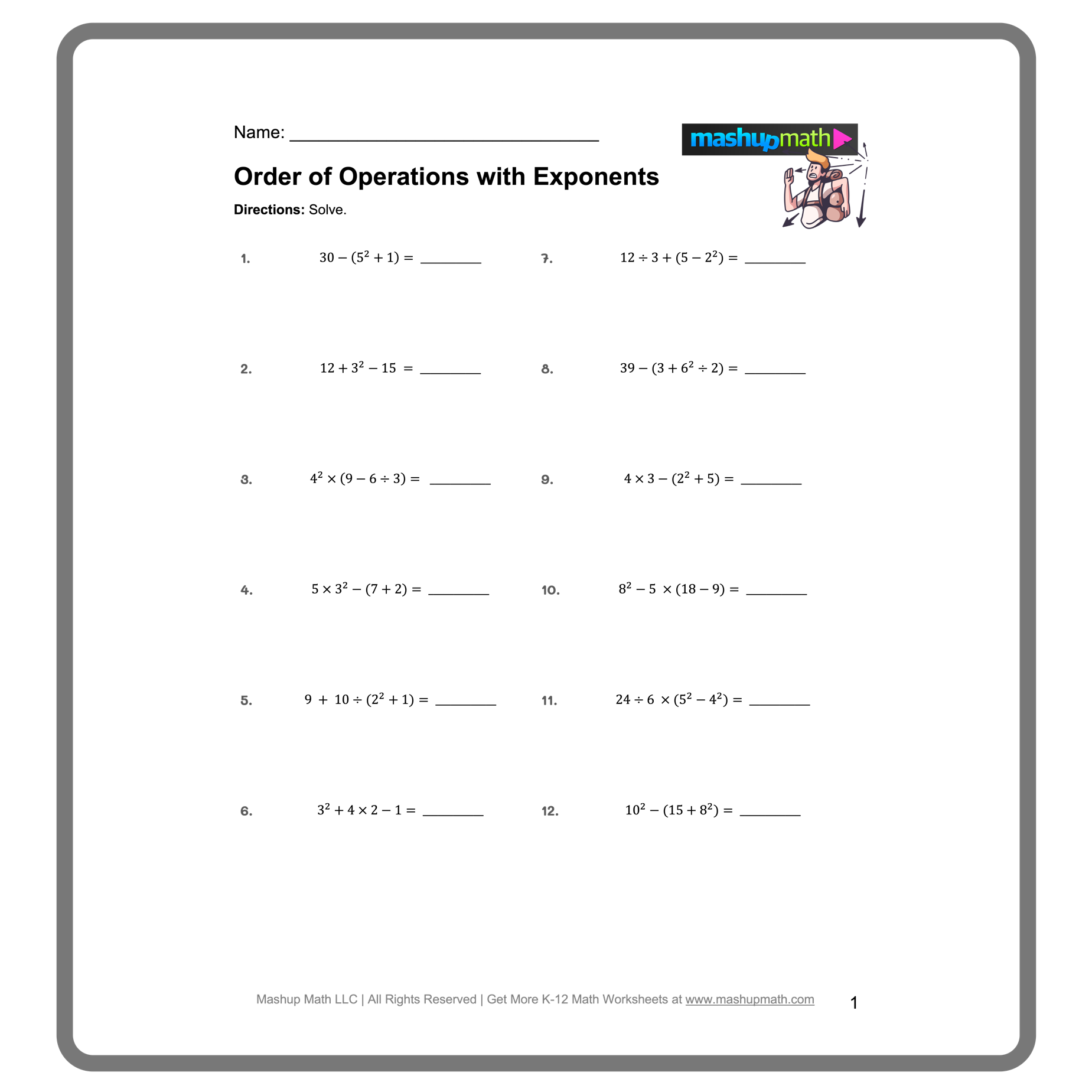 Free Order Of Operations Worksheet Library with Answers Mashup Math Free Order Of Operations Worksheet Library with Answers Mashup Math