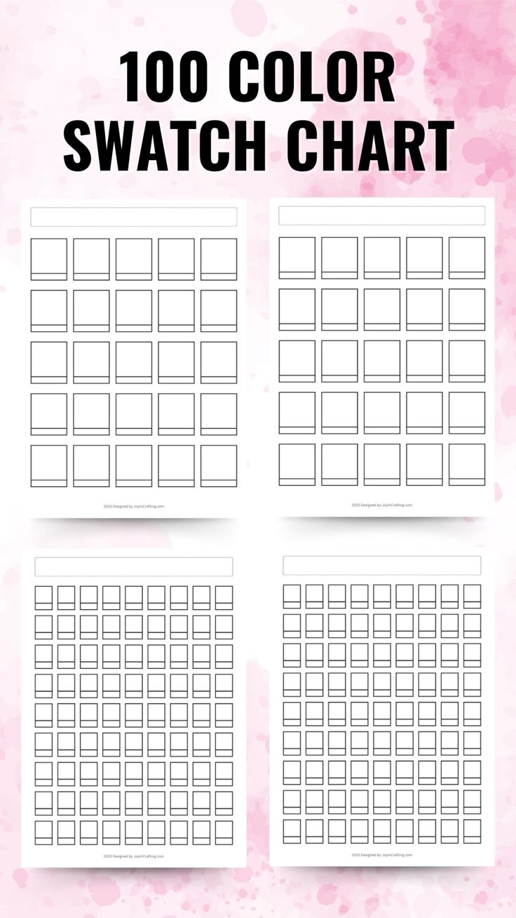 FREE Printable 100 Color Swatch Templates FREE Printable 100 Color Swatch Templates