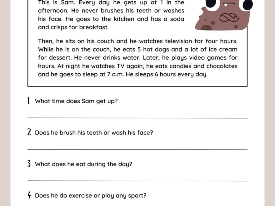 Free Printable 3rd Grade Reading Worksheet Templates Canva