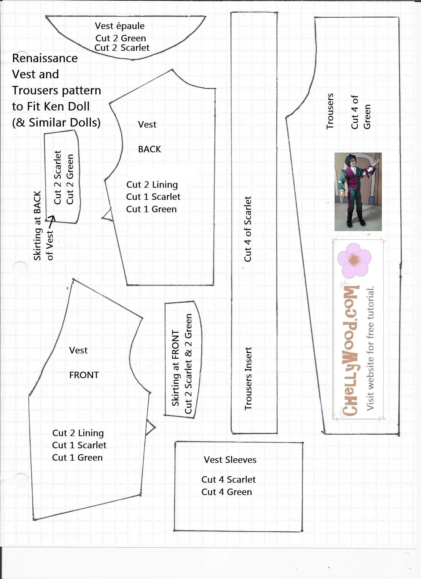 FREE Printable Barbie Doll Clothes Patterns Free Doll Clothes Patterns
