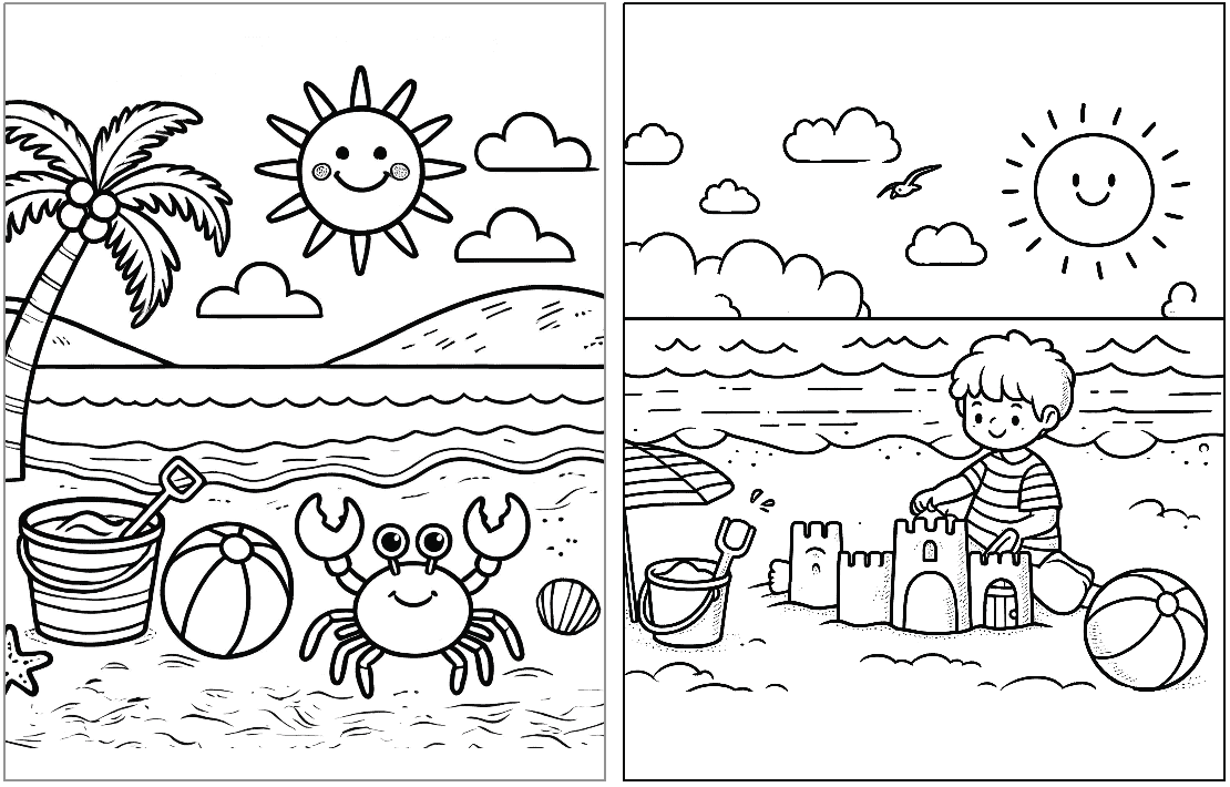 Free Printable Beach Coloring Pages The Artisan Life Free Printable Beach Coloring Pages The Artisan Life