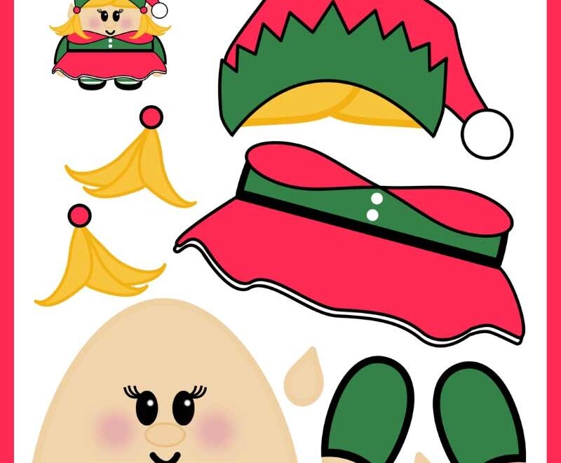 Free Printable Build A Girl Elf Template Christmas Paper Craft
