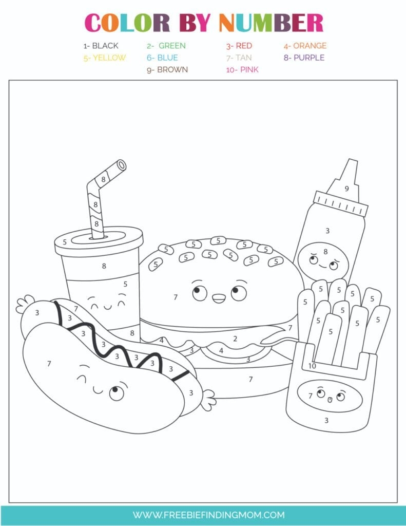color by number printables for adults
