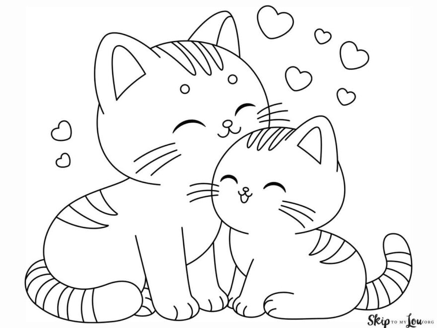 Free Printable Cute Kitten Coloring Pages Skip To My Lou