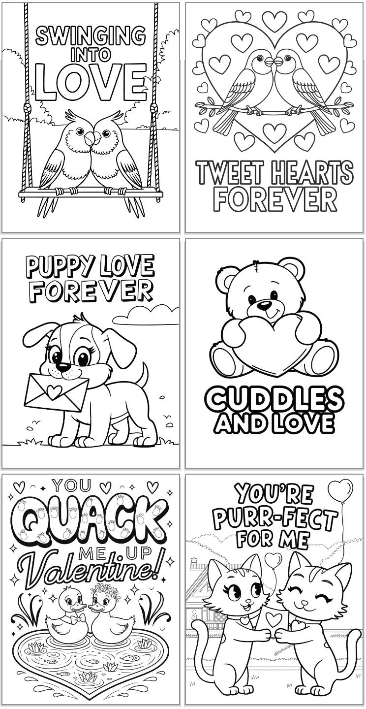 Free Printable Cute Valentine s Day Animals Coloring Pages For Kids The Artisan Life Free Printable Cute Valentine s Day Animals Coloring Pages For Kids The Artisan Life