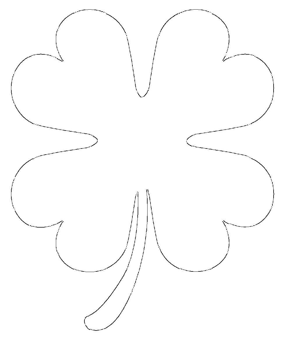 4 leaf clover coloring page