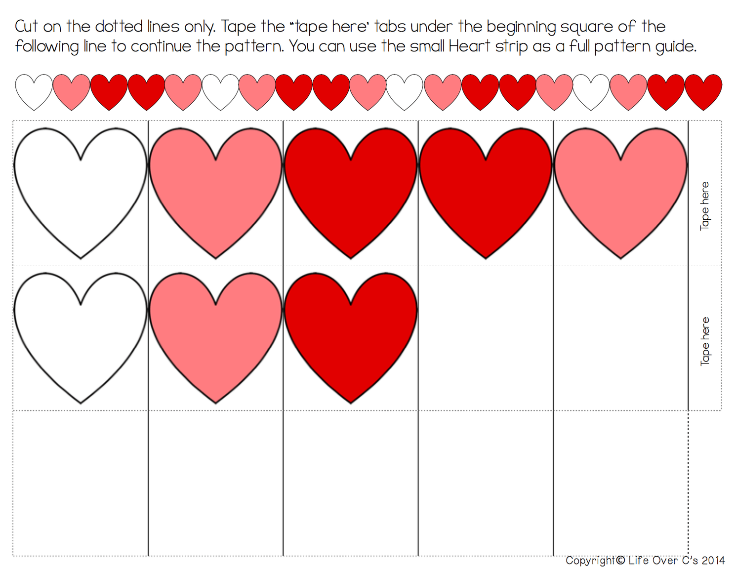 Free Printable Heart Pattern Strips For Valentine s Day Free Printable Heart Pattern Strips For Valentine s Day