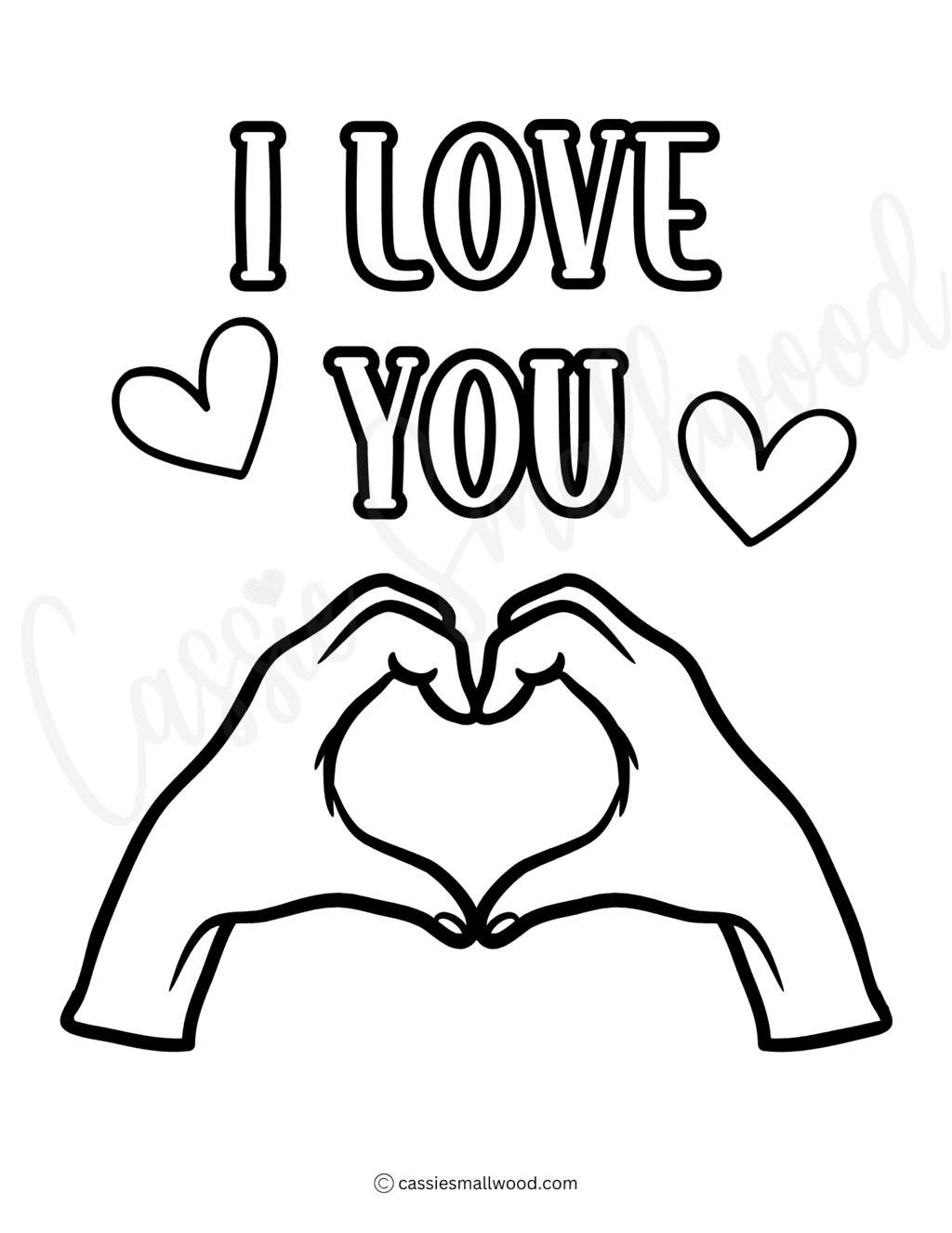 Free Printable I Love You Coloring Page Cassie Smallwood Free Printable I Love You Coloring Page Cassie Smallwood