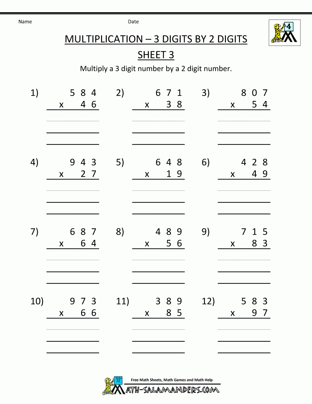 FREE Printable Multiplication Worksheet For Class 4 Students Worksheets Library