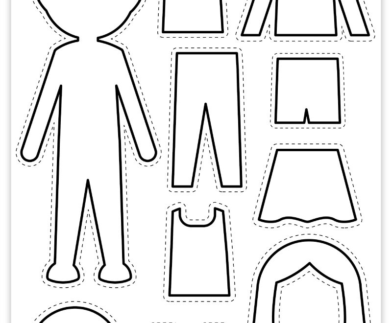 Free Printable Paper Doll Coloring Page Pjs And Paint