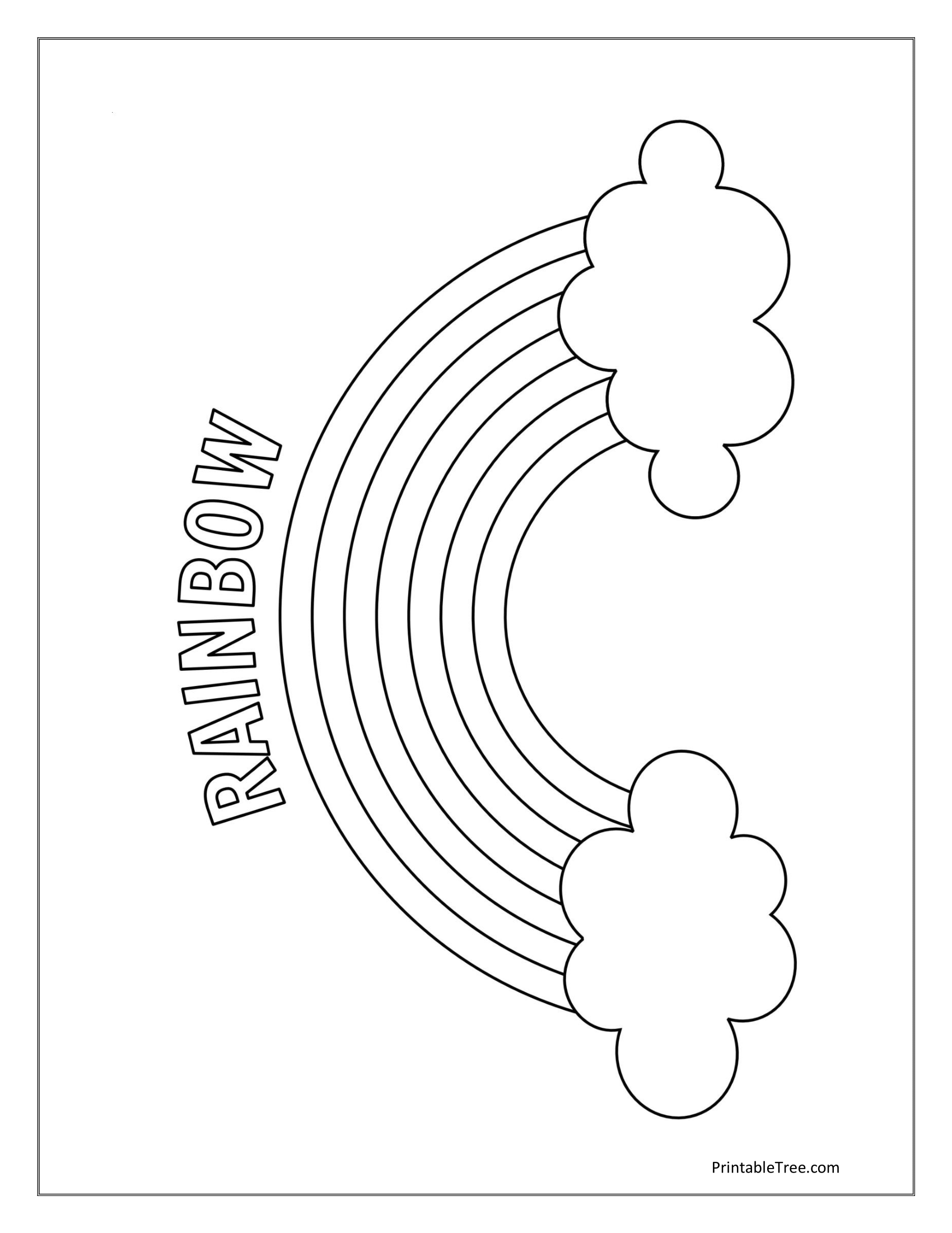 rainbow coloring page printable