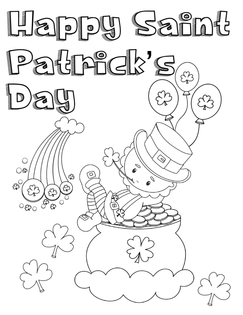 Free Printable St Patrick s Day Coloring Pages 4 Designs  Free Printable St Patrick s Day Coloring Pages 4 Designs