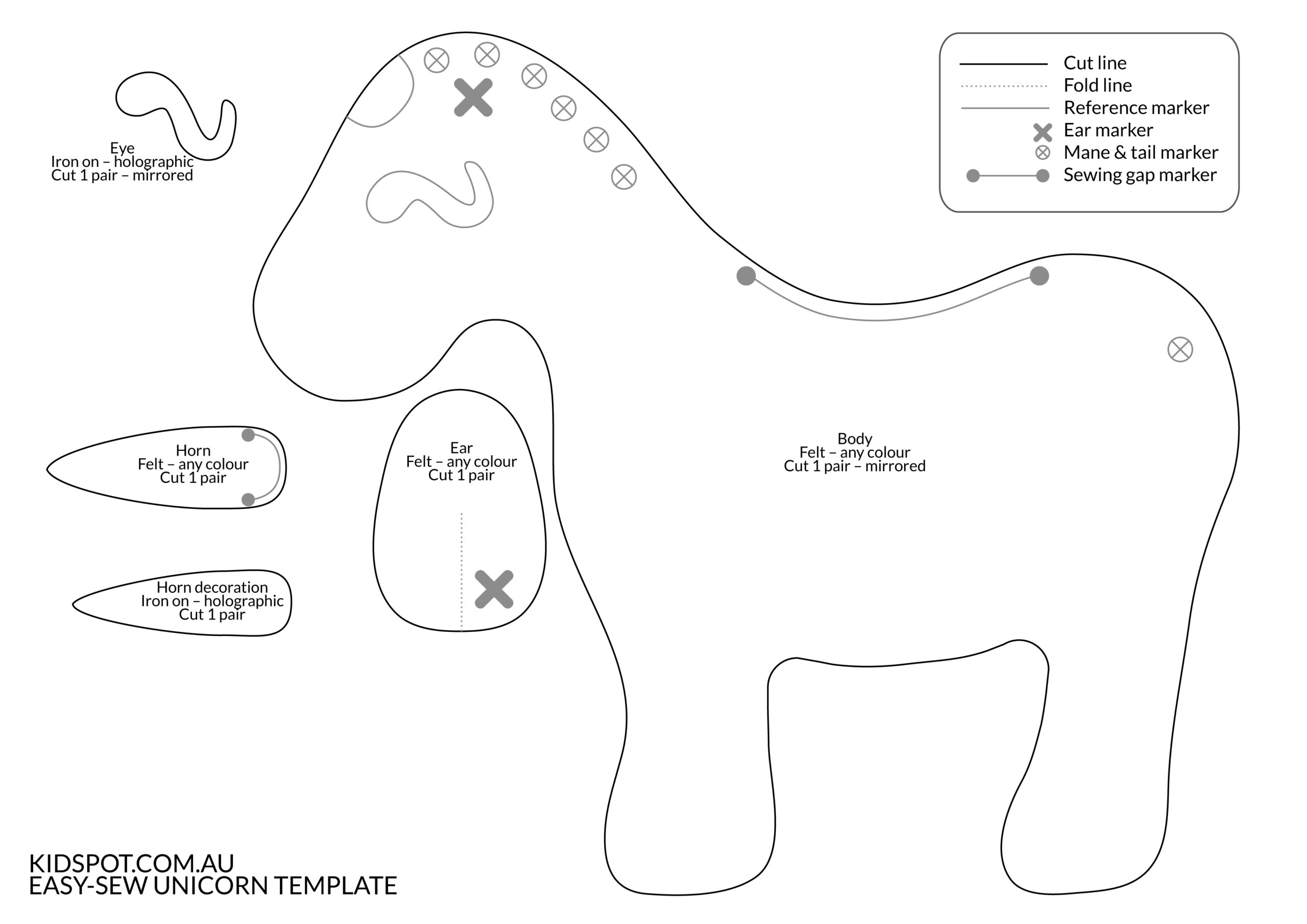 Free Printable Unicorn Sewing Patterns Top Free Printable Unicorn Sewing Patterns Top