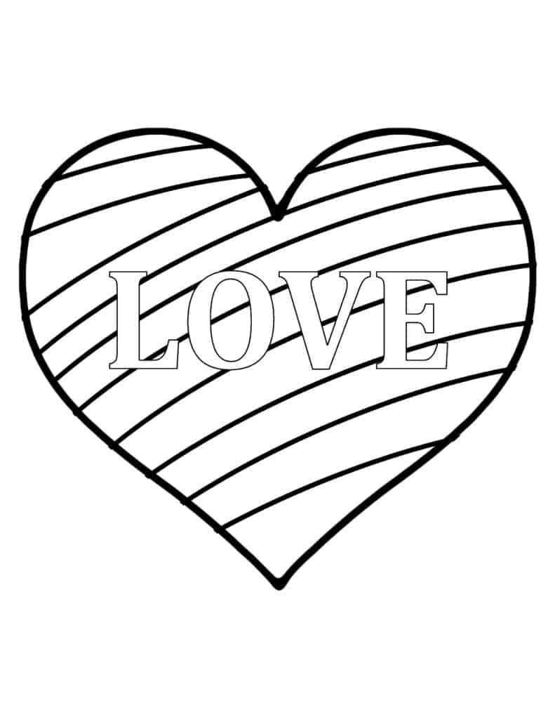 free heart coloring pages printable
