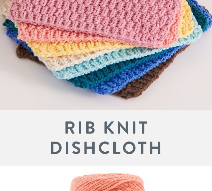 Free Rib Knit Dishcloth Pattern Using Lily Sugar n Cream Yarn