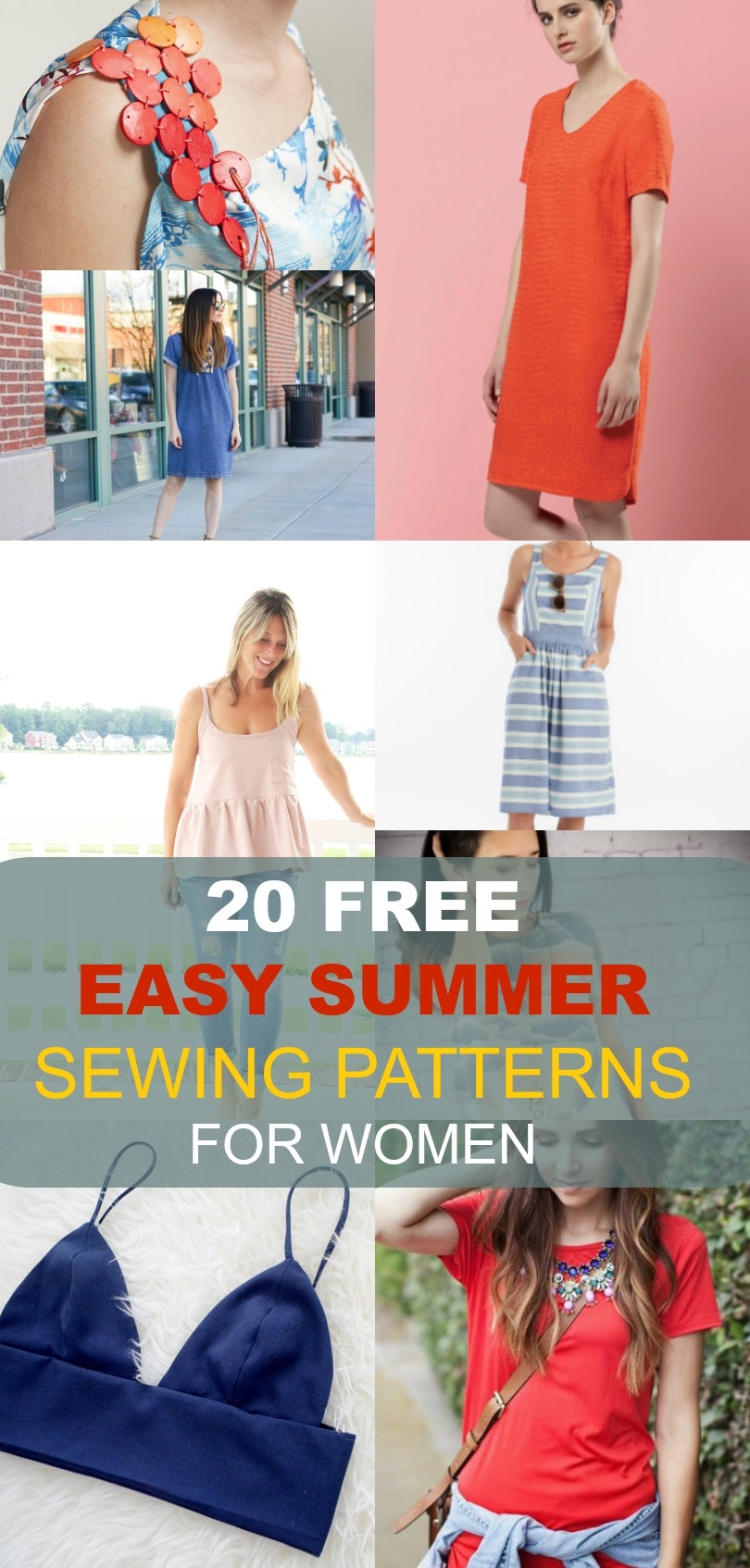 FREE SEWING PATTERNS 20 Easy Summer Patterns For Women On The Cutting Floor Printable Pdf Sewing Patterns And Tutorials For Women