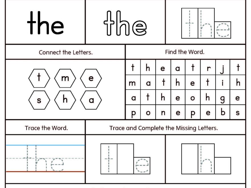 FREE Sight Word The Printable Worksheet MyTeachingStation