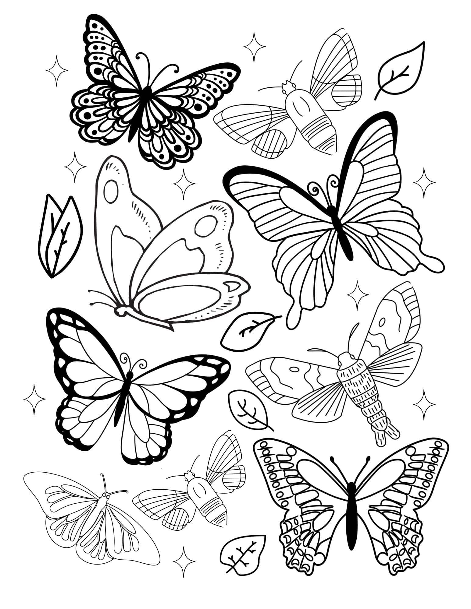 butterfly coloring pictures printable