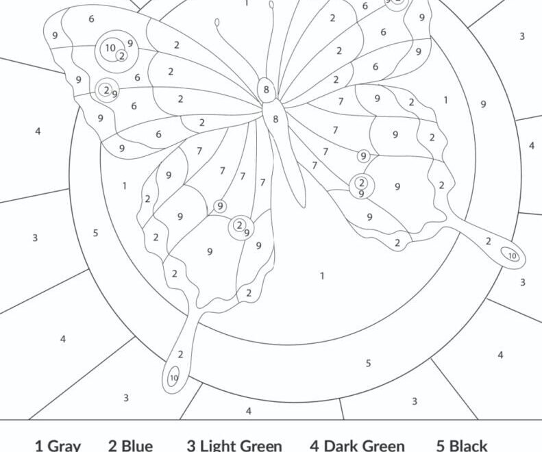 Free Simple Easy Color By Number For Adults And Kids Printables