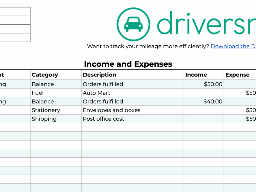 Free Small Business Spreadsheet For Income And Expenses