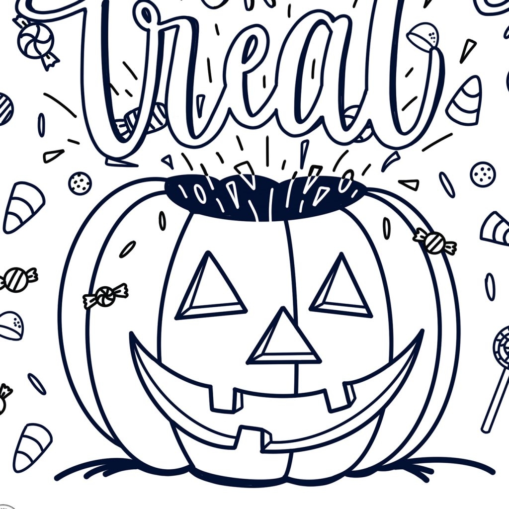 FREE Trick Or Treat Coloring Page FREE Halloween Coloring Sheet