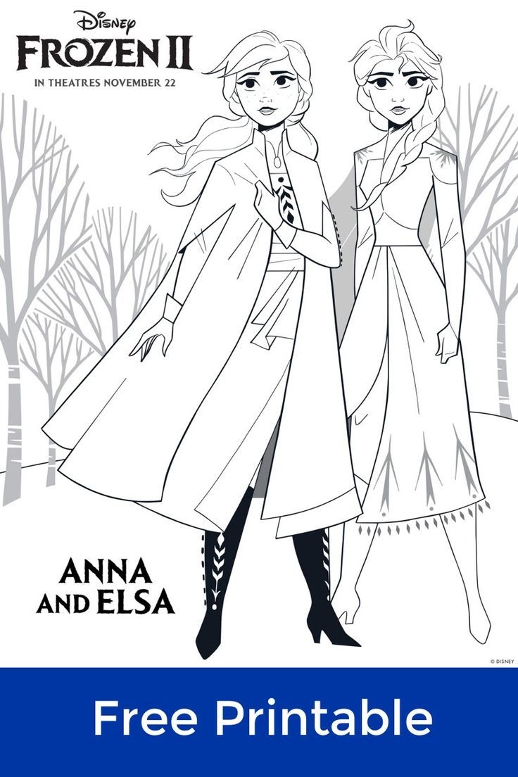 Frozen 2 Anna And Elsa Coloring Page