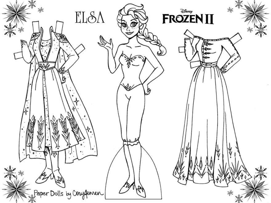 Frozen 2 Coloring Paper Dolls Of Elsa And Anna YouLoveIt