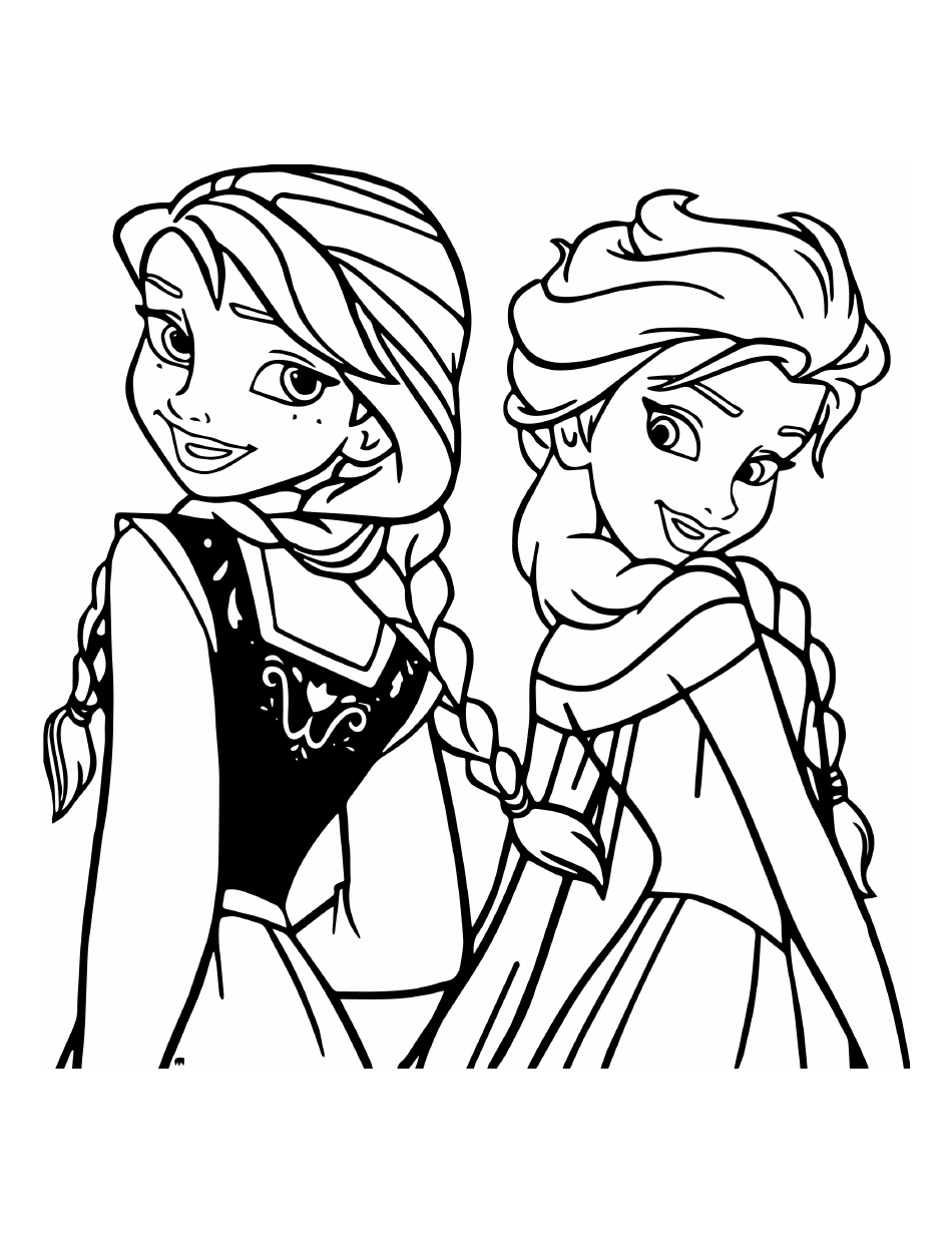 elsa anna coloring pages