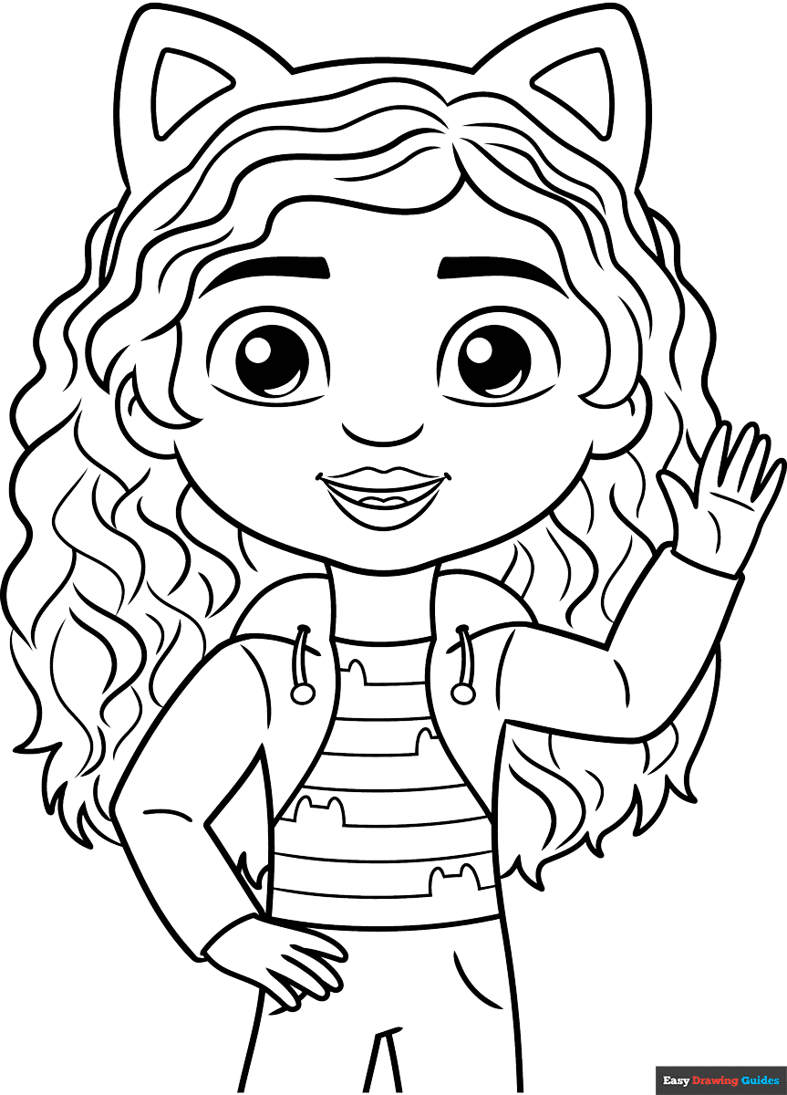Gabby From Gabby s Dollhouse Coloring Page Easy Drawing Guides Gabby From Gabby s Dollhouse Coloring Page Easy Drawing Guides