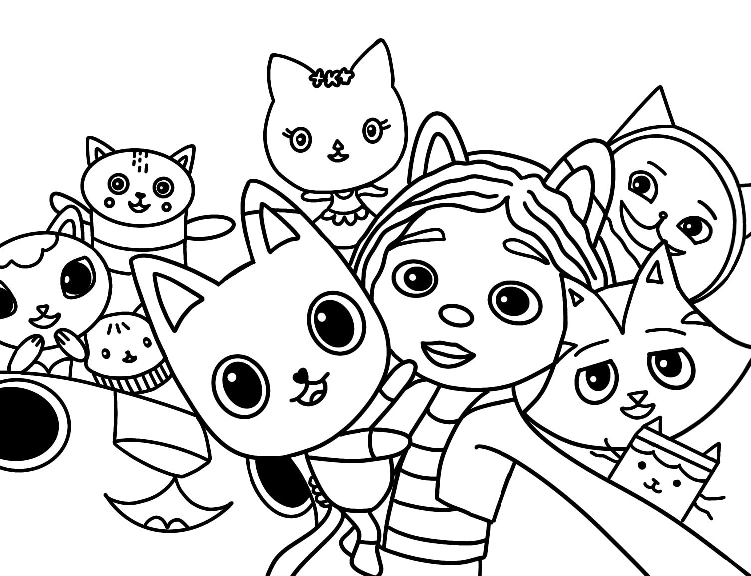 gabby's dollhouse coloring page gabby's dollhouse coloring page