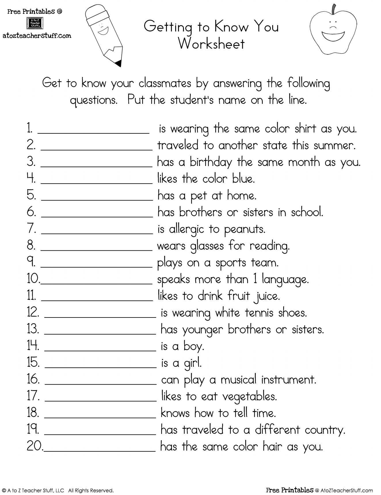 get to know you worksheet get to know you worksheet