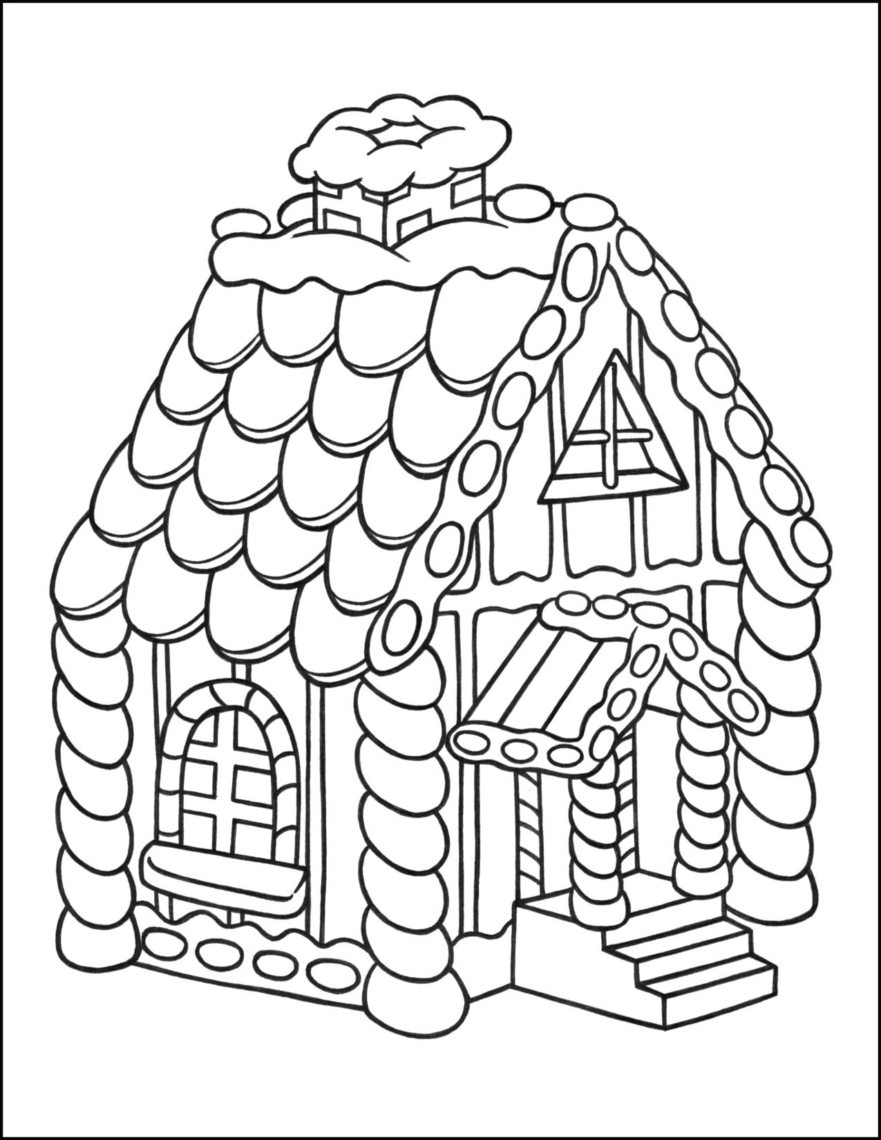 Gingerbread House Christmas Coloring Page Gingerbread House Christmas Coloring Page