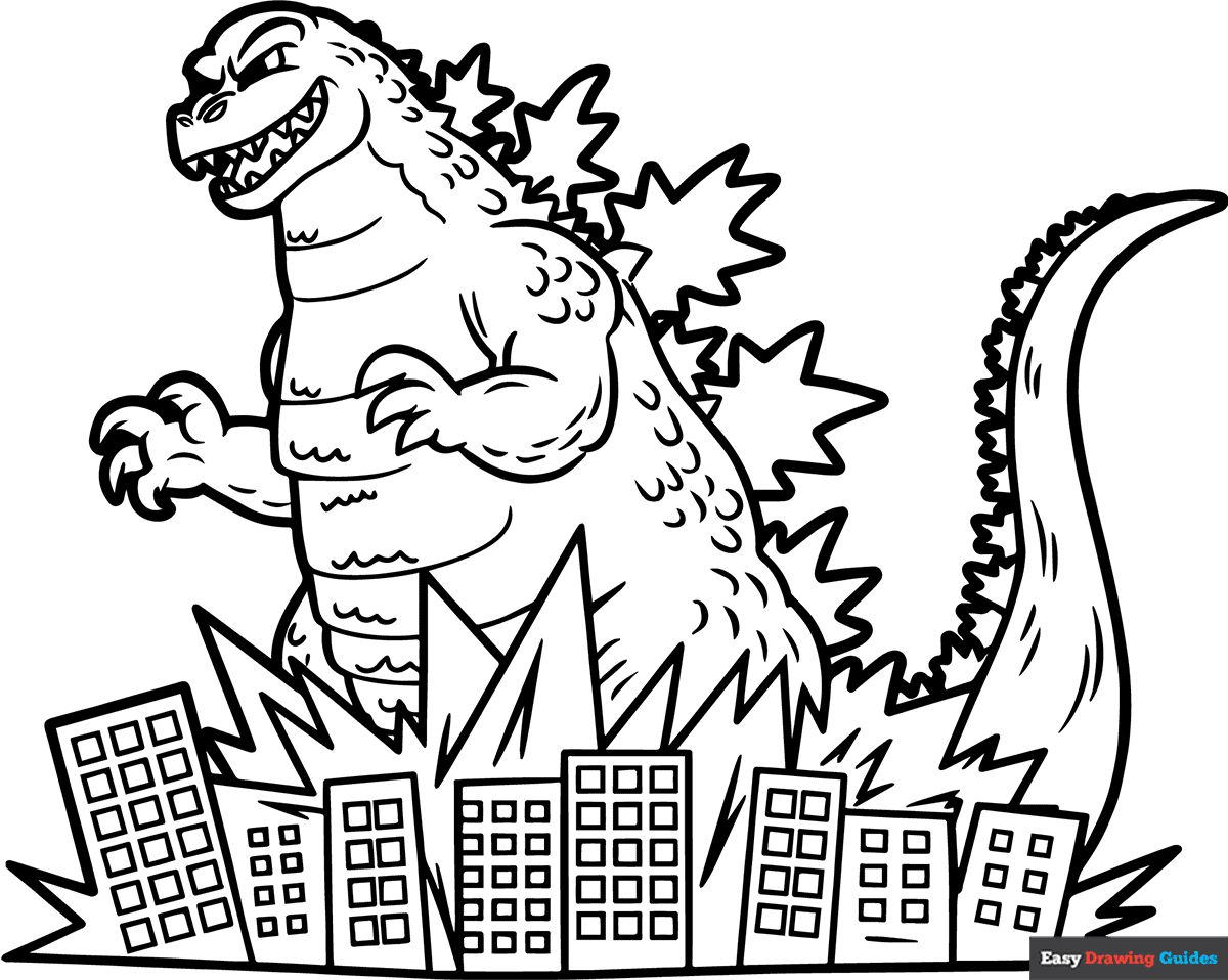 Godzilla Coloring Pages For Kids 13 Printable Sheets