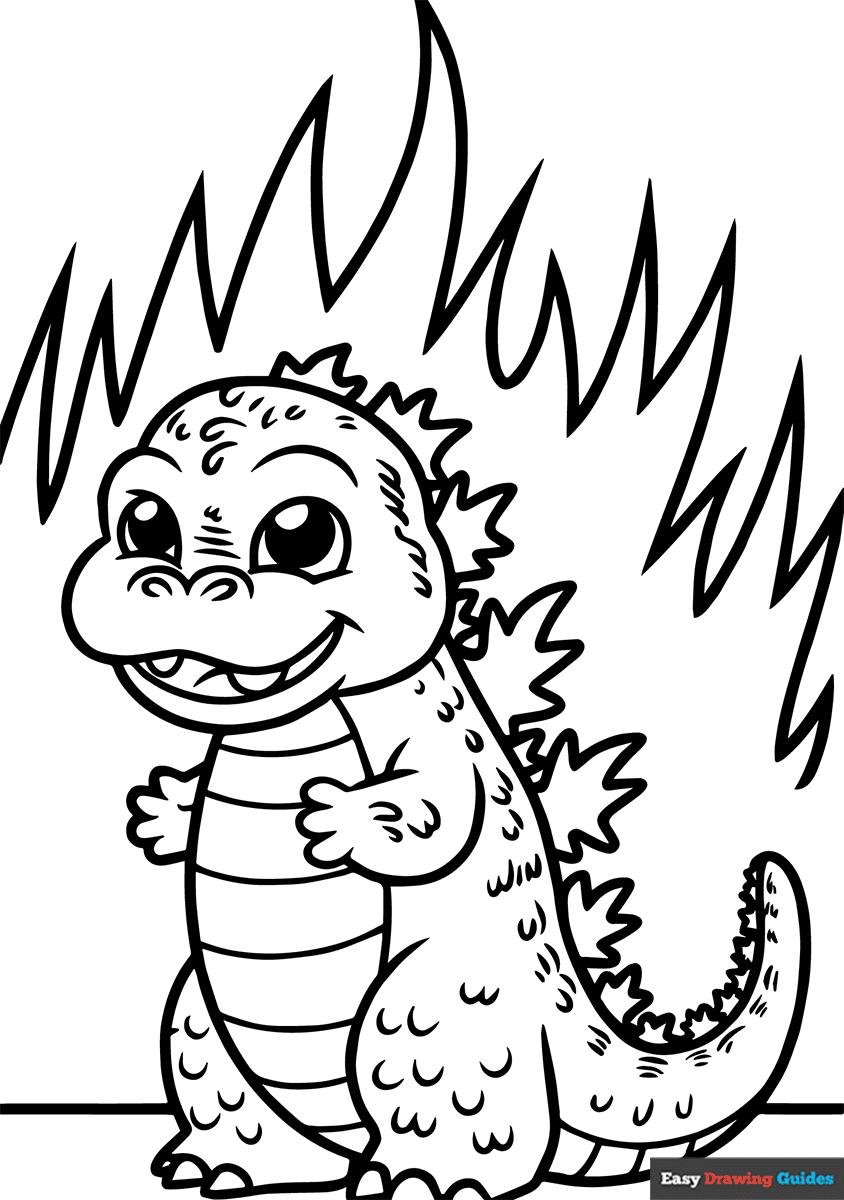 Godzilla Coloring Pages For Kids 13 Printable Sheets