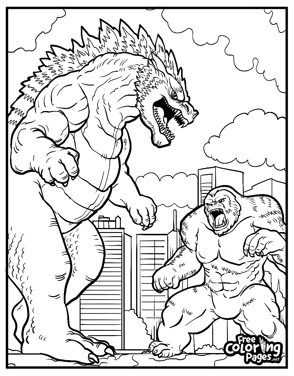Godzilla Coloring Pages Free Coloring Pages