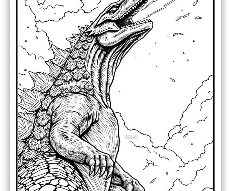 Godzilla Coloring Pages Free PDF Printables Simply Love Coloring
