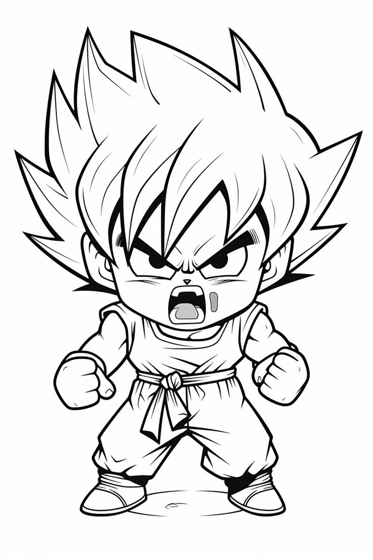 Goku Coloring Page For Kids Adults