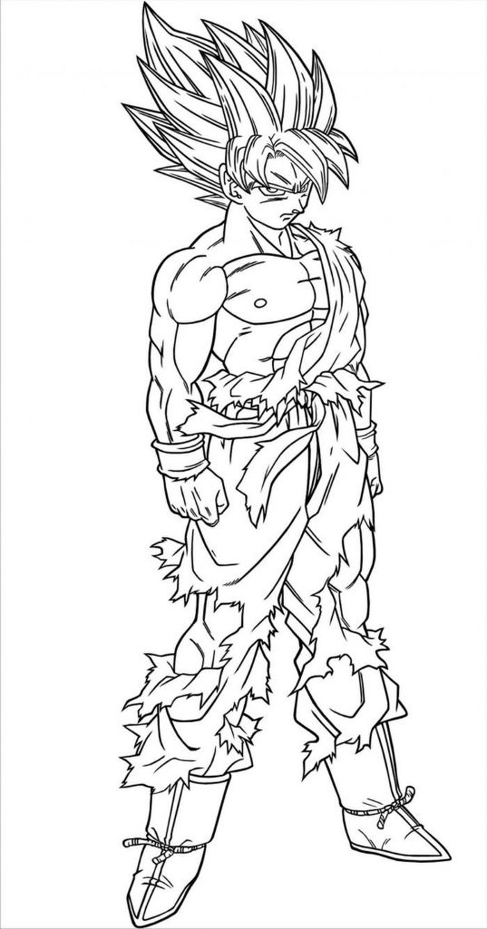 Goku Coloring Pages Online With PDF ColoringFile