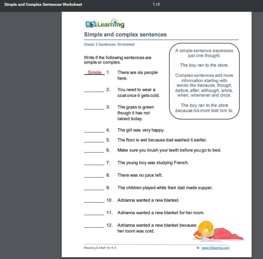 3rd grade grammar worksheets