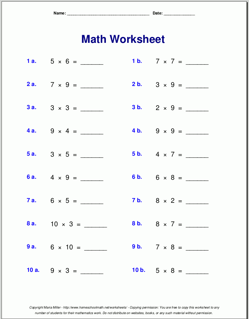 Grade 4 Multiplication Worksheets Grade 4 Multiplication Worksheets