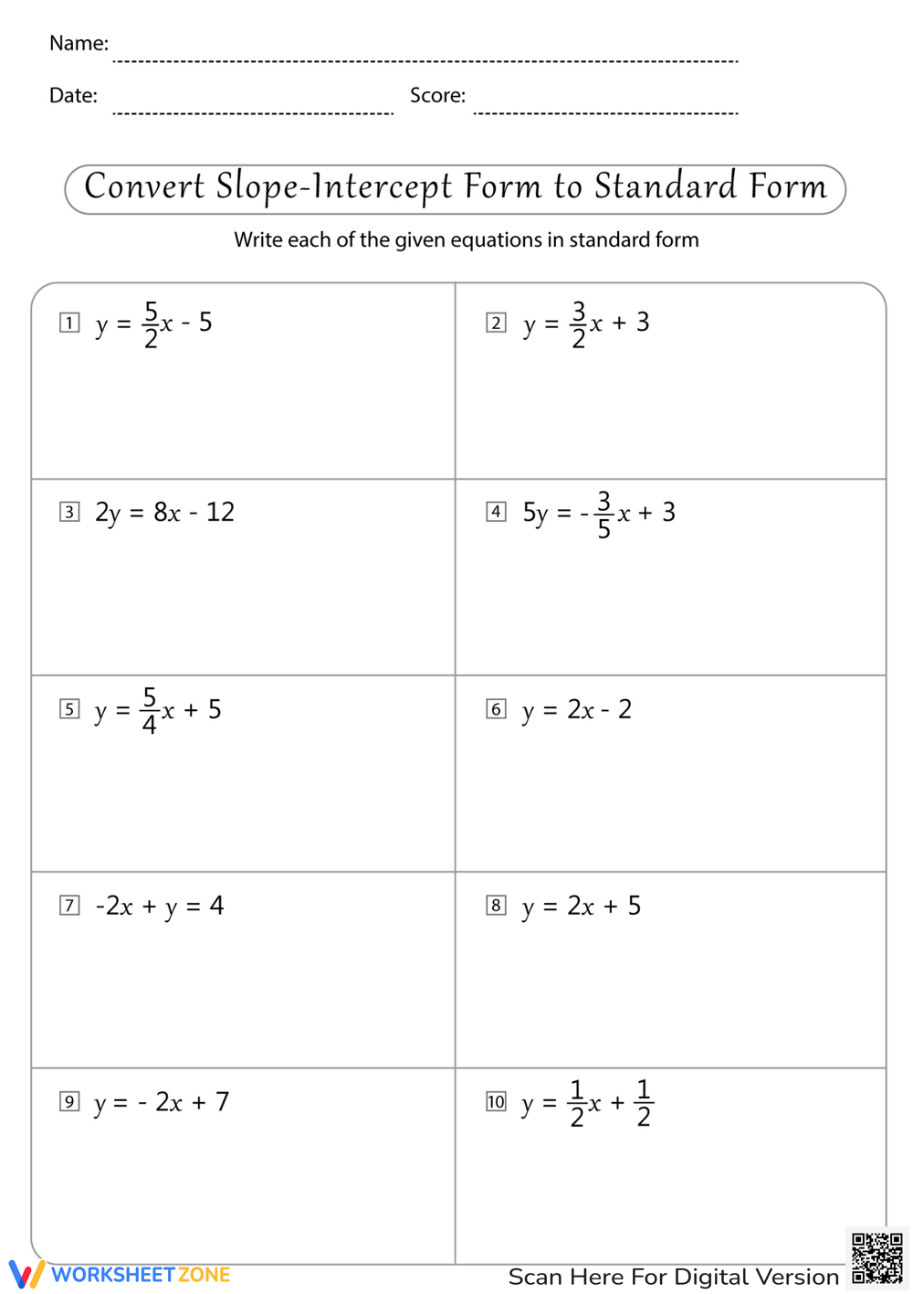 Grade 6 Easter Slope Intercept Form Worksheets 2025 Grade 6 Easter Slope Intercept Form Worksheets 2025