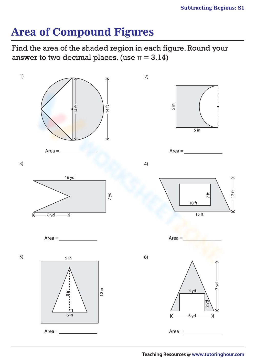 Grade 7 Area Of Composite Figures Worksheets Grade 7 Area Of Composite Figures Worksheets
