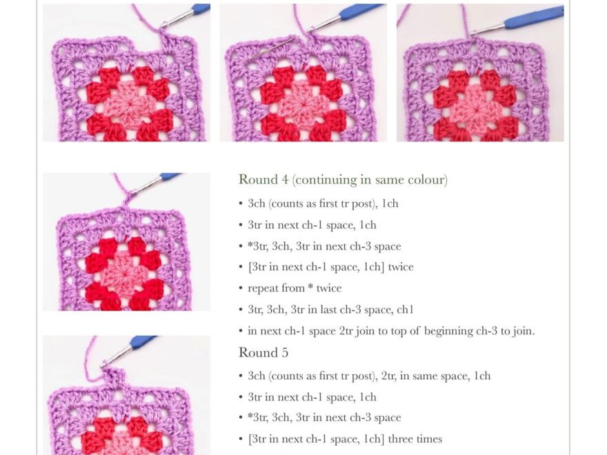 Granny Square Free Crochet Tutorial EMMA LEITH