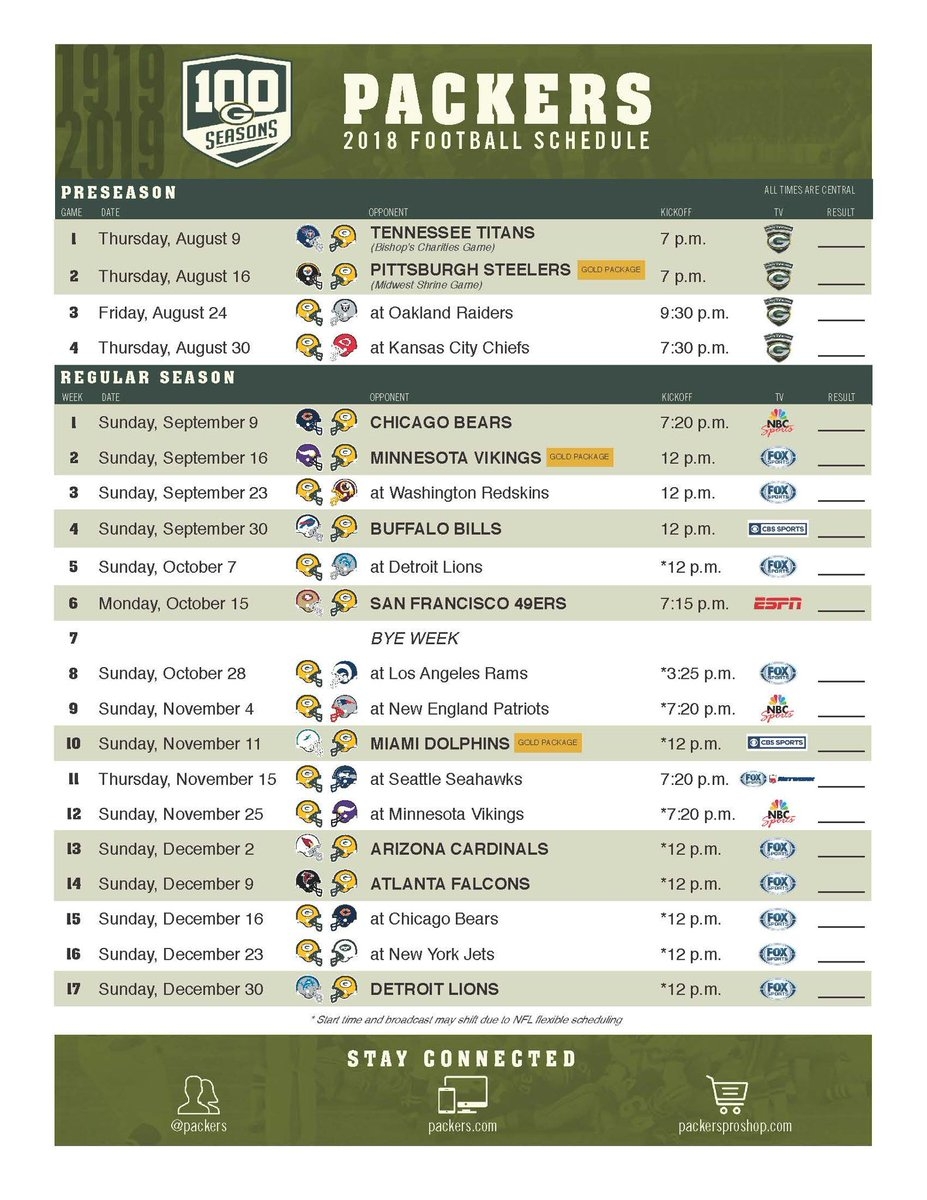 Green Bay Packers On X Print Off Your 2018 Packers Schedule Https t co 3h0cnt0Tk2 GoPackGo Https t co s5b5B5ewlt X Green Bay Packers On X Print Off Your 2018 Packers Schedule Https t co 3h0cnt0Tk2 GoPackGo Https t co s5b5B5ewlt X