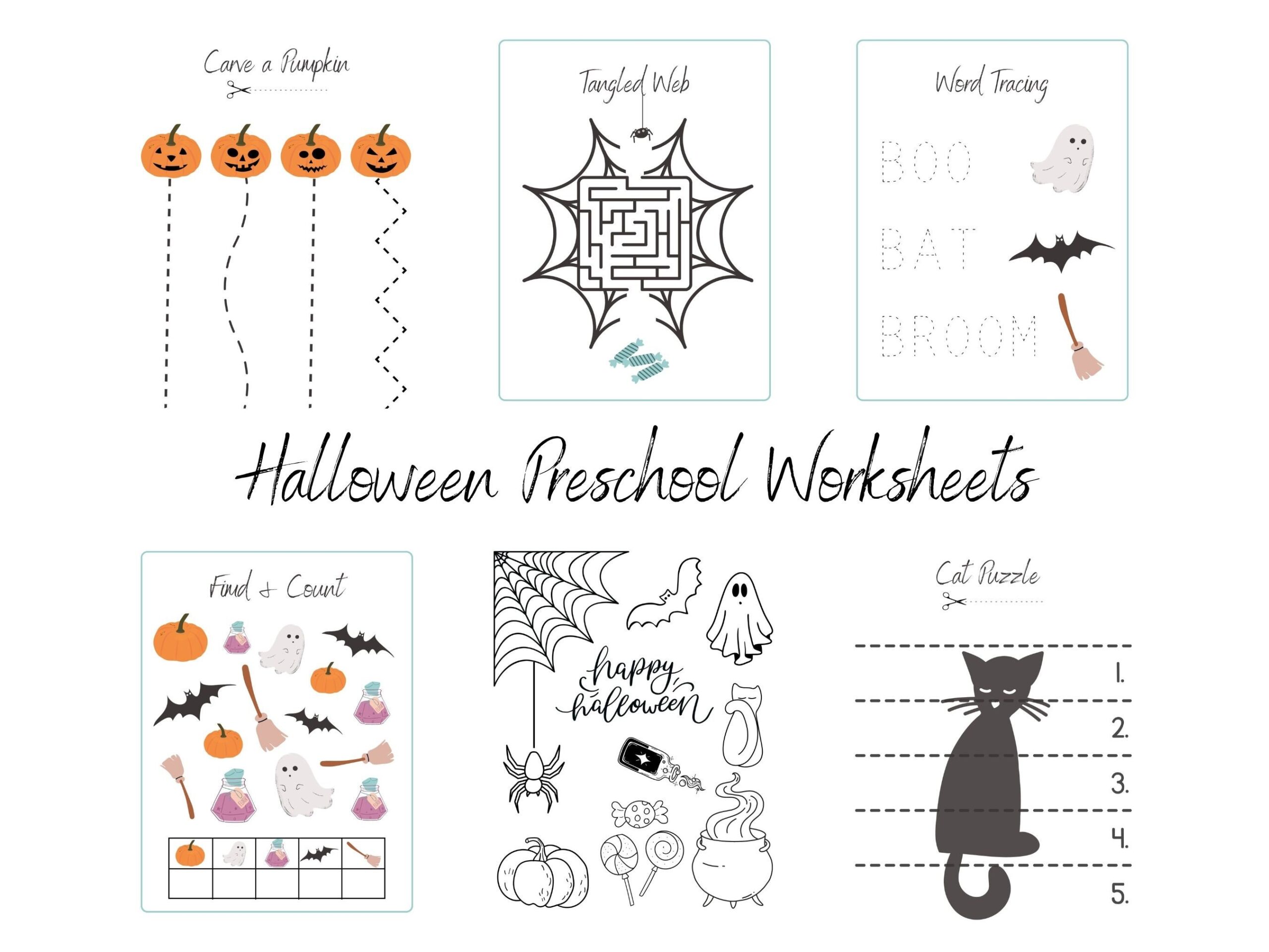 halloween worksheets for preschool
