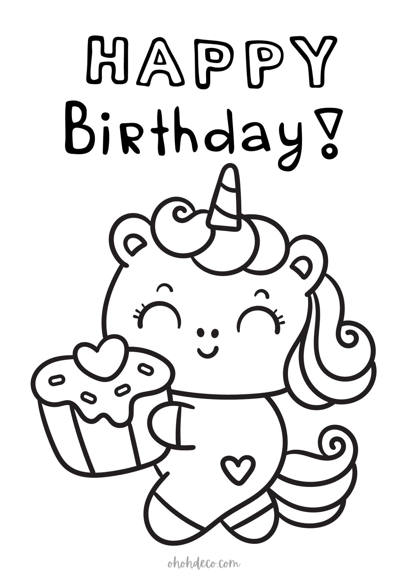 happy birthday coloring pages