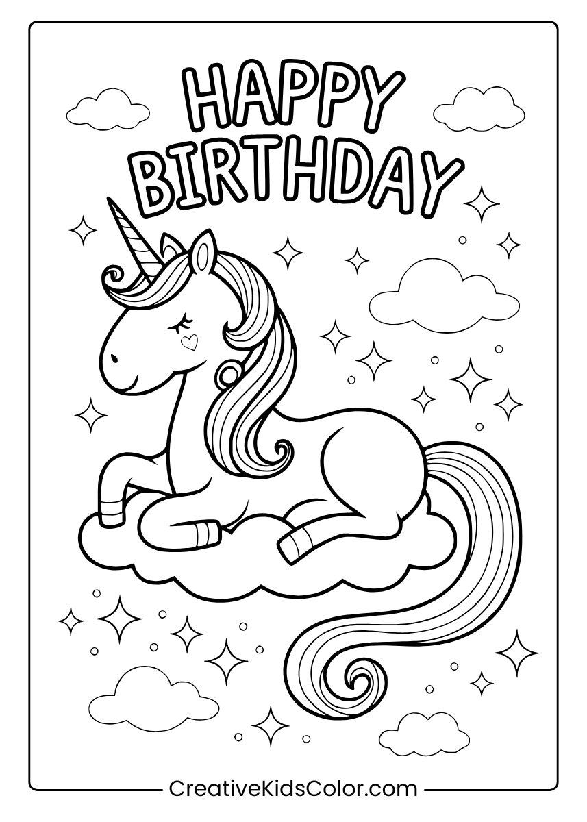 Happy Birthday Coloring Pages 25 Free Printable PDF Happy Birthday Coloring Pages 25 Free Printable PDF