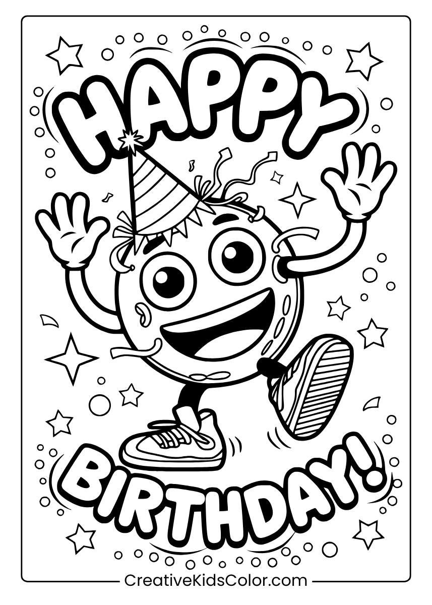 Happy Birthday Coloring Pages 25 Free Printable PDF Happy Birthday Coloring Pages 25 Free Printable PDF