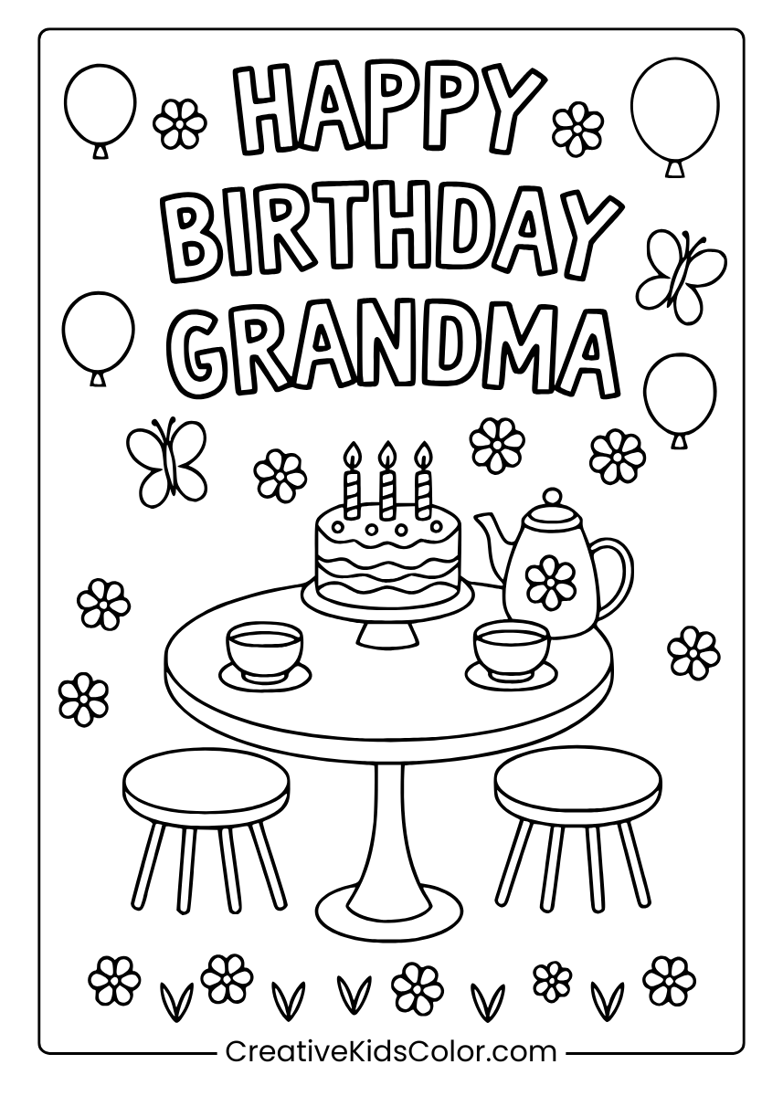 Happy Birthday Coloring Pages 25 Free Printable PDF Happy Birthday Coloring Pages 25 Free Printable PDF